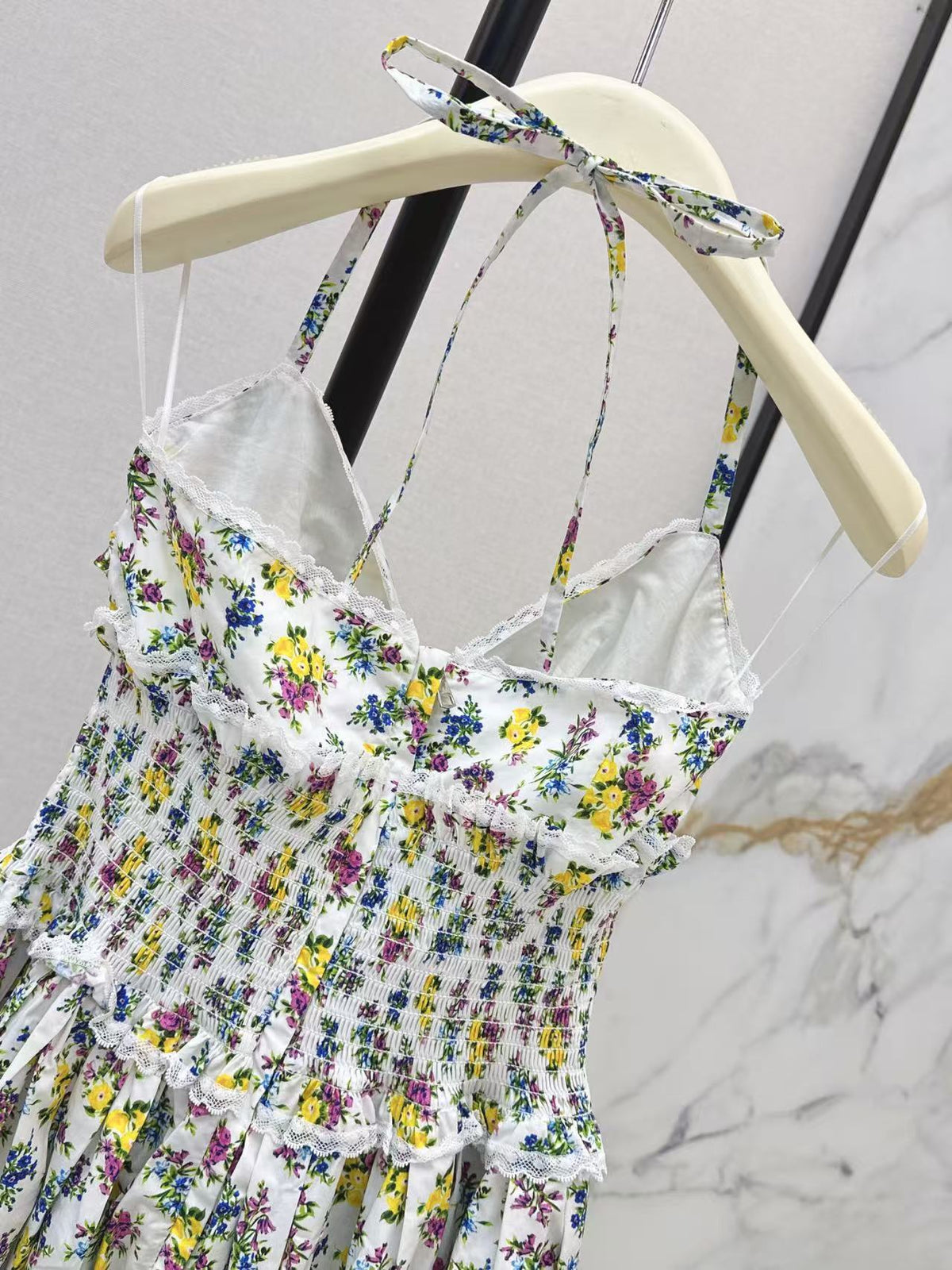 Floral Bandeau Halter Dress
