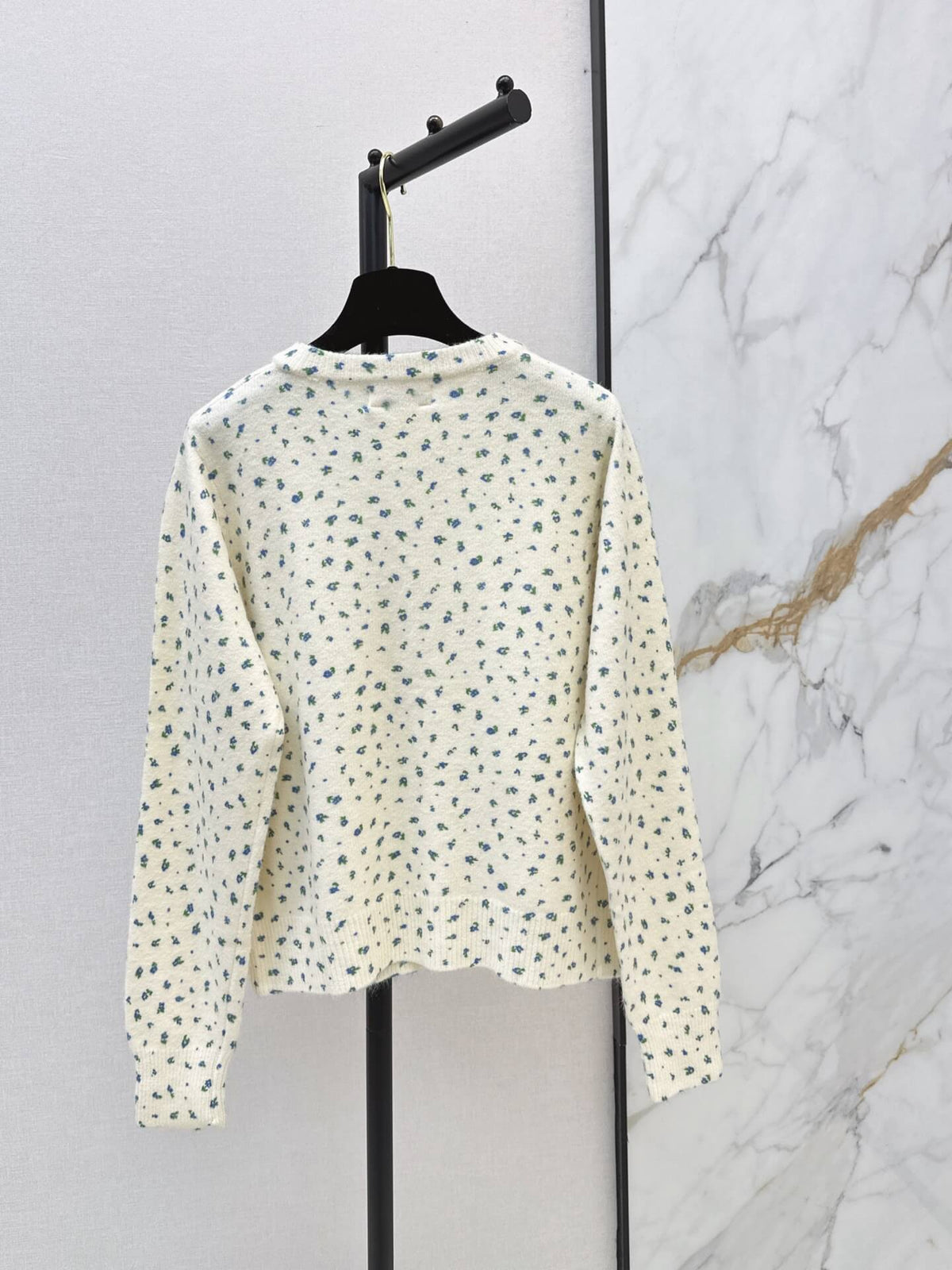 Round Neck Dotted Sweater Jacket