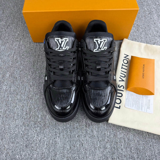 Textured Black Sneakers
