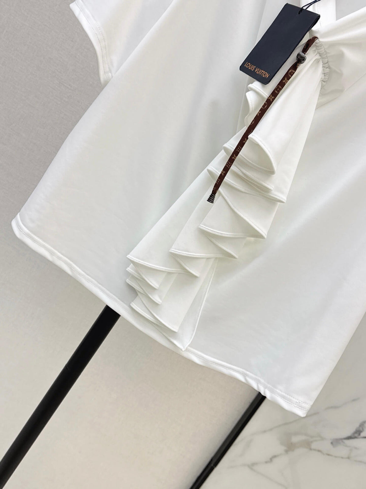 Layered Frill Elegant Short Sleeve Shirt