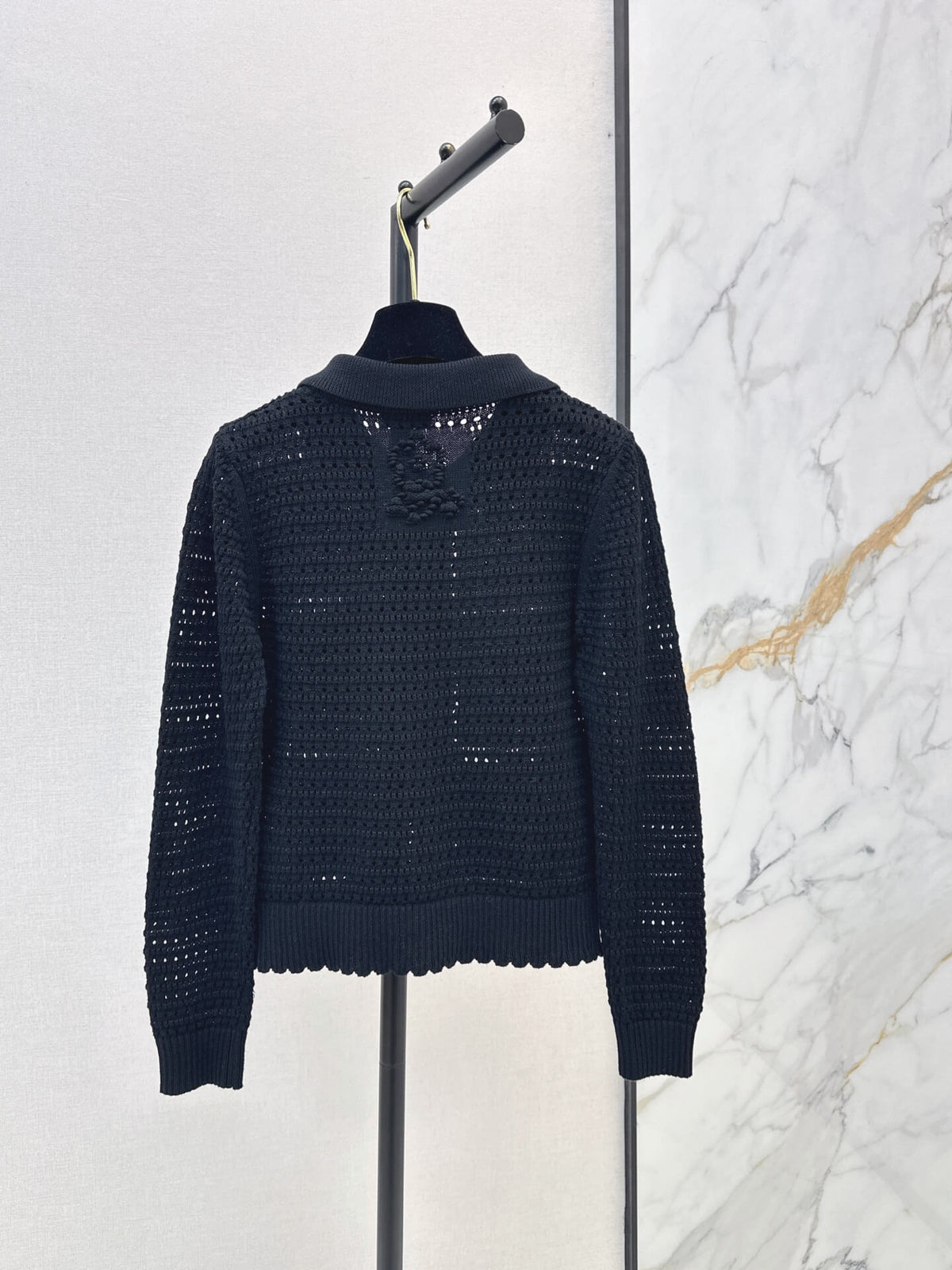 Hollow Embroidery Knit Cardigan