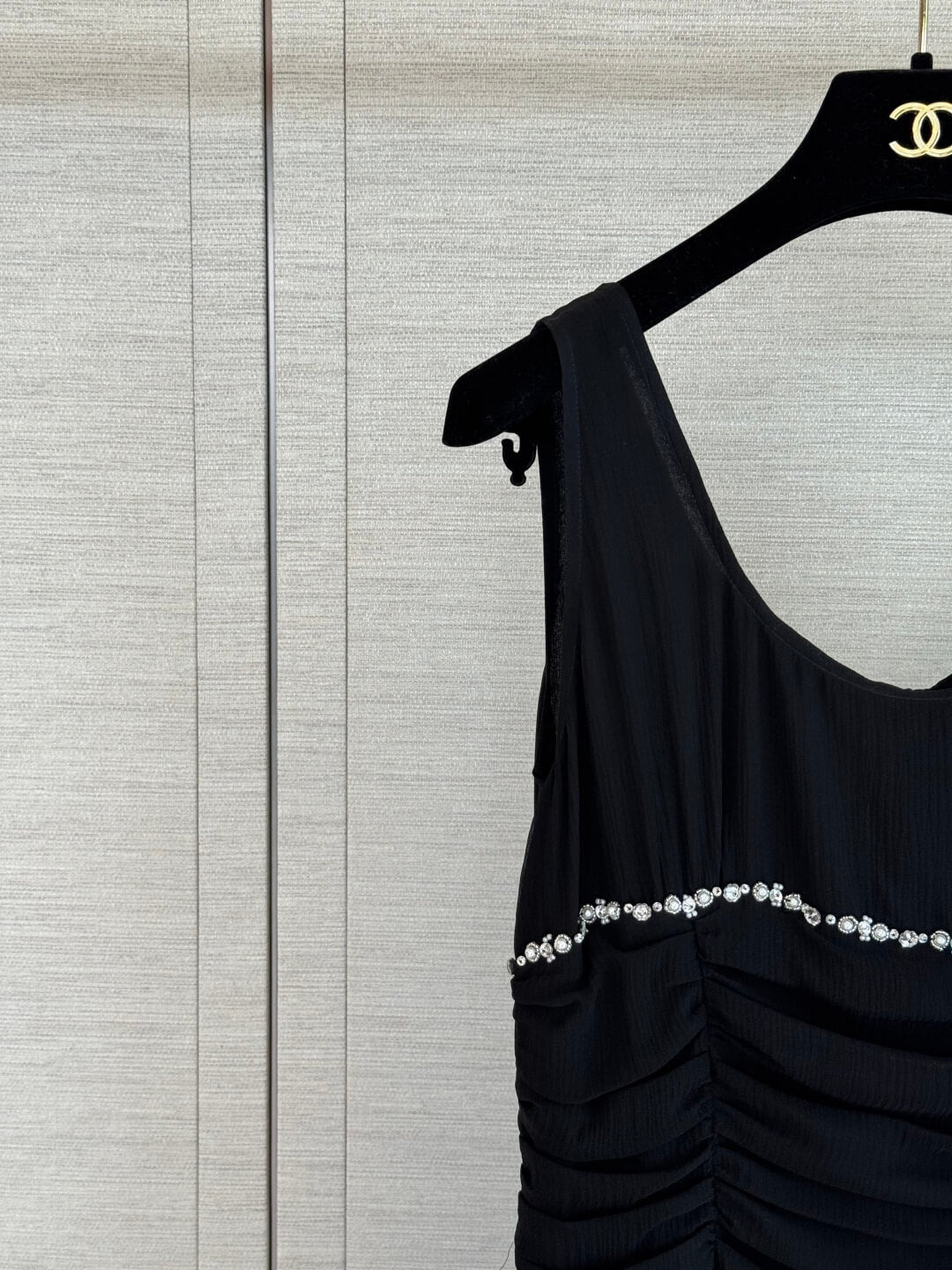 Rhinestone Ruched Tiered Dress