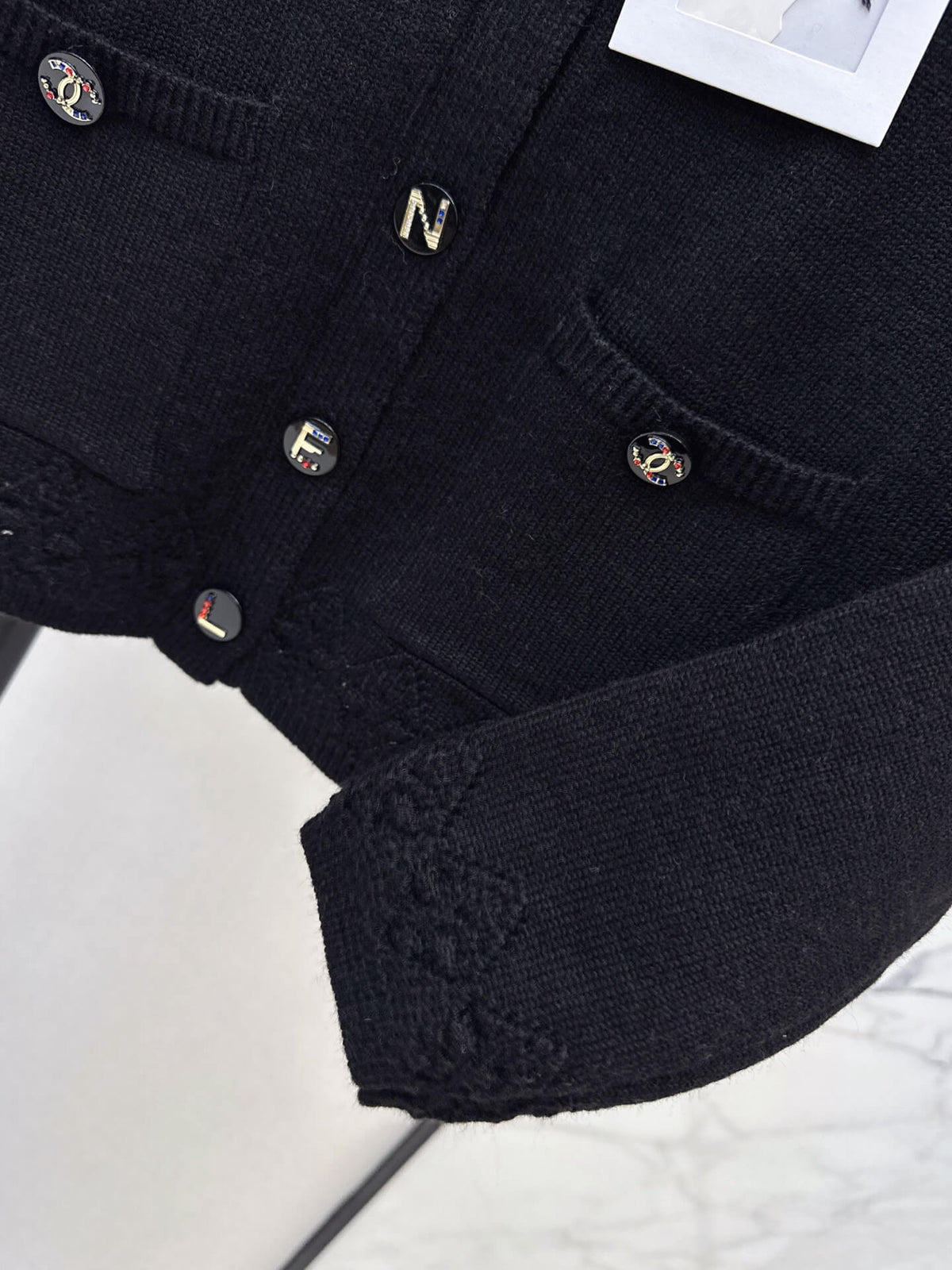 Crochet Collar Knit Cardigan