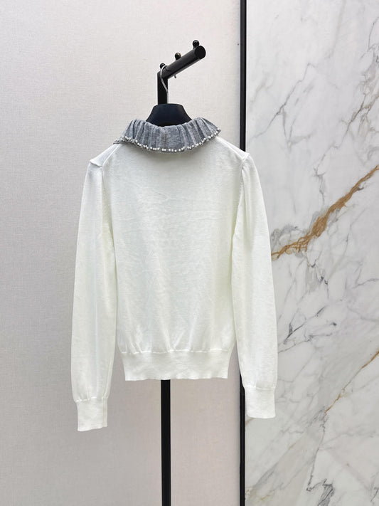 Pearl Ruffle Knit Top