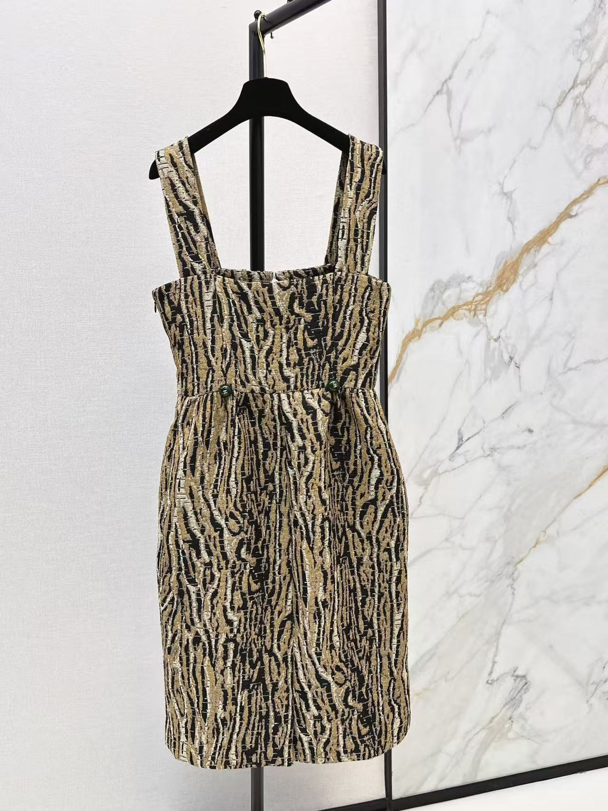 Woven Textured Leopard Dress