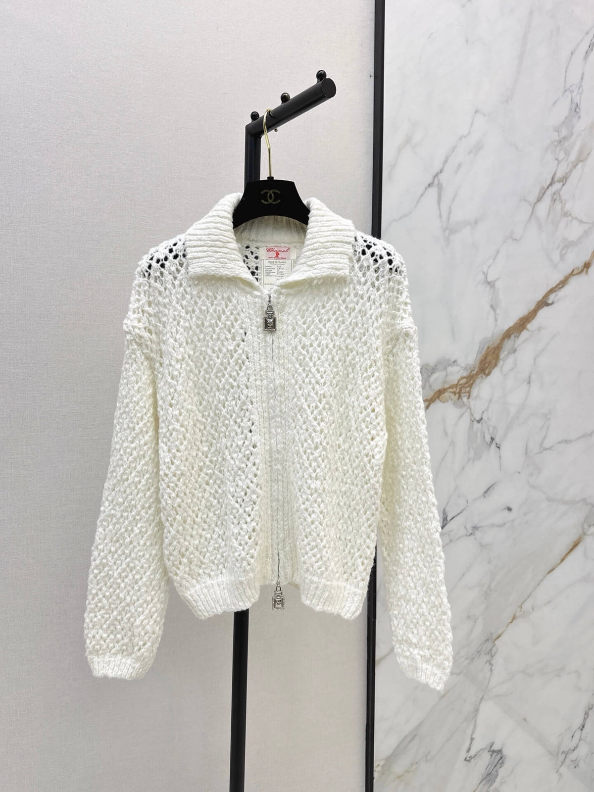 Chunky Mesh Knit Cardigan