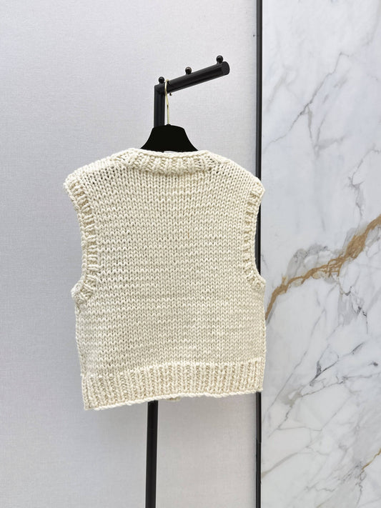 Argyle Chunky Knit Vest Cardigan