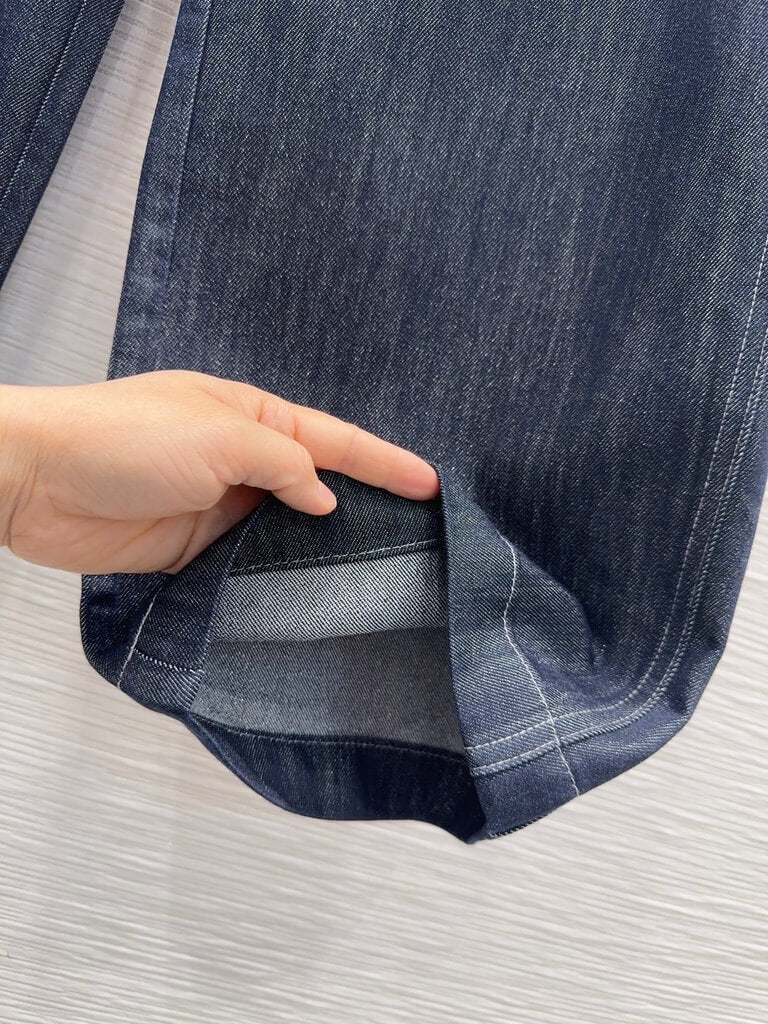 Dark Raw Denim Logo Jeans