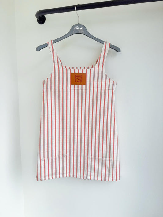 Vertical Stripe Square Neck Tank Mini Dress
