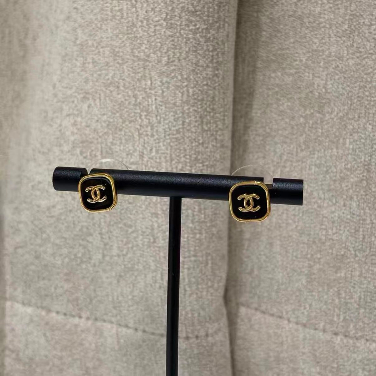 Black-Gold Block Earrings