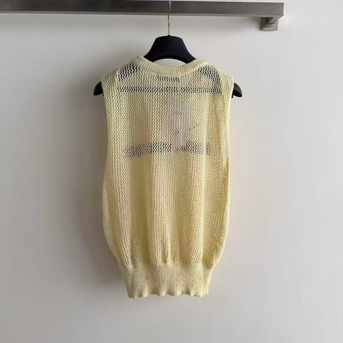 Cutout Letter Knit Tank Top