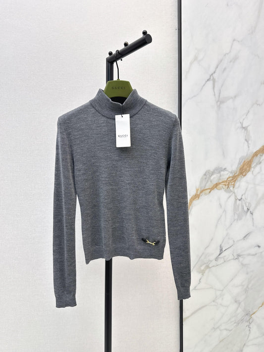 Minimal Gray Stand Collar Long Sleeve