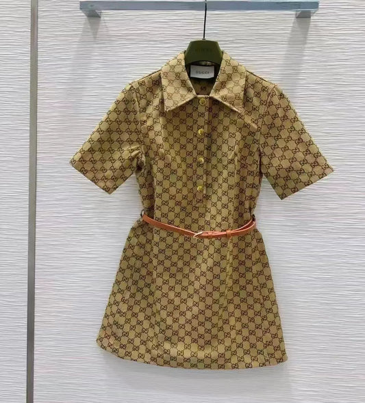 Khaki Monogram Dress