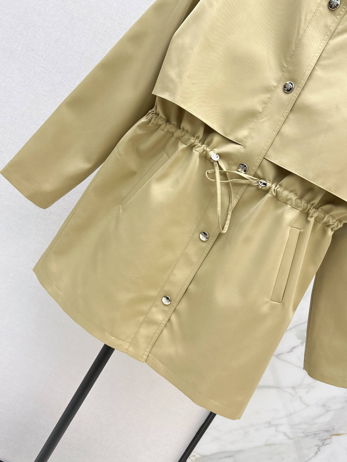 Triangle Elastic Waist Parka