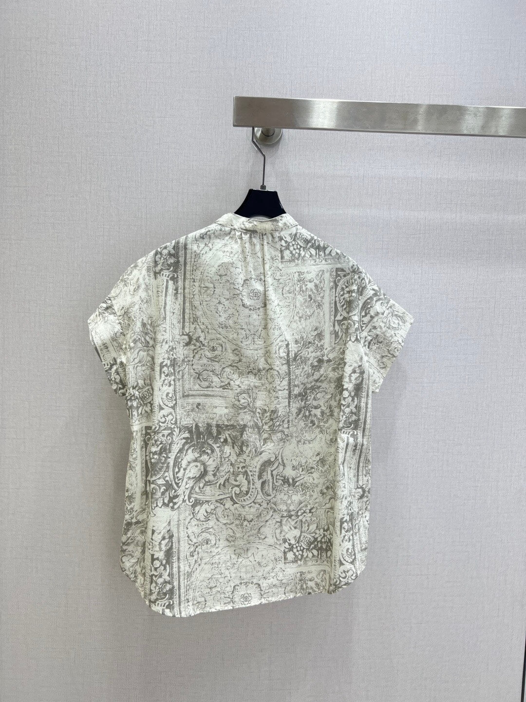 Vintage Botanical Stand Collar Shirt