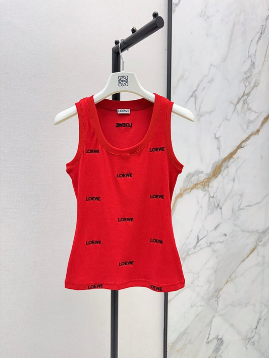 Multi Logo Fitted Rib Knit Vest