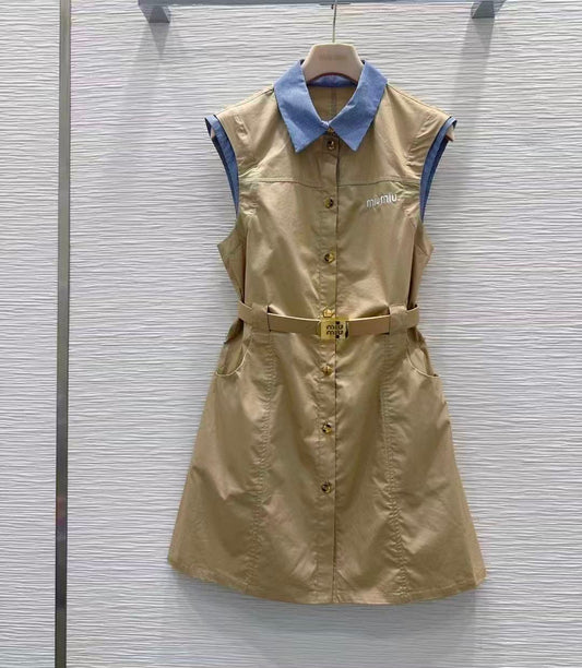 Collar Patchwork Dress