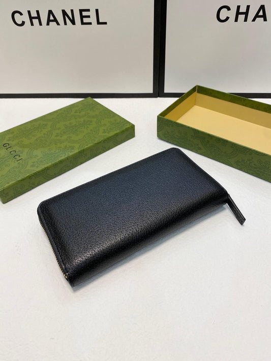 Black Grained Bee-Accent Wallet