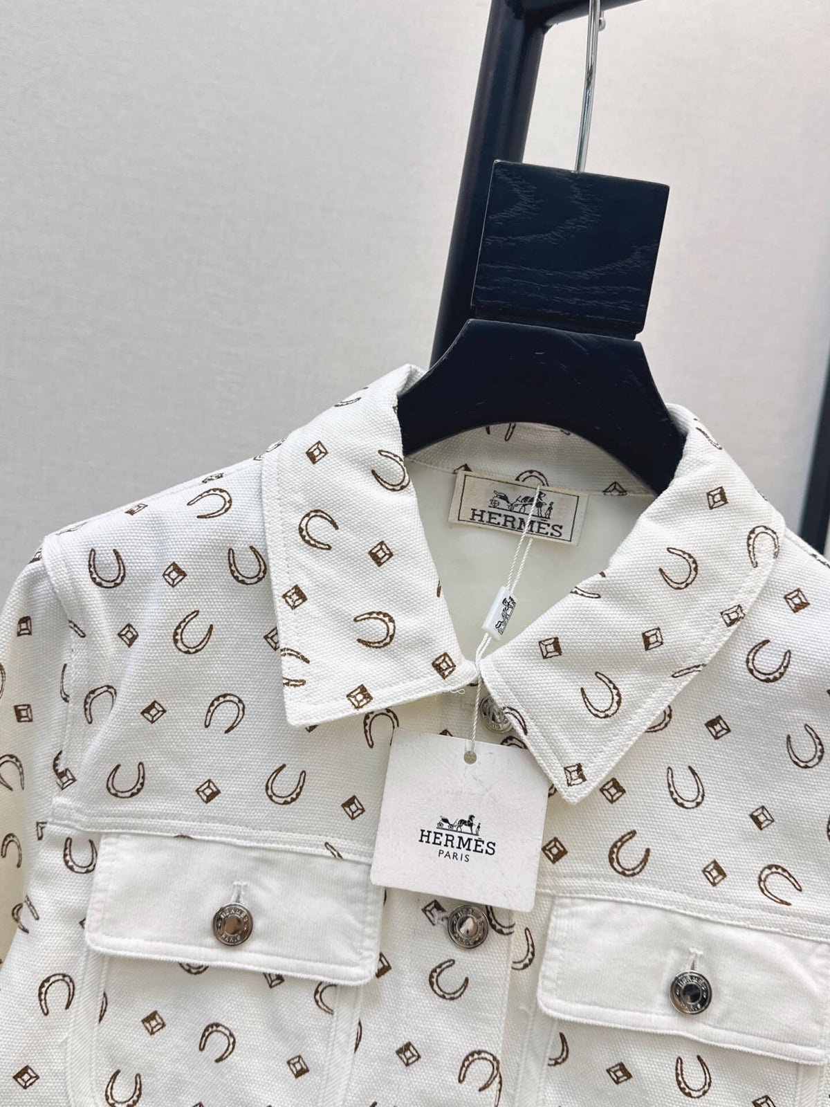 Button Front Printed Crop Jacket
