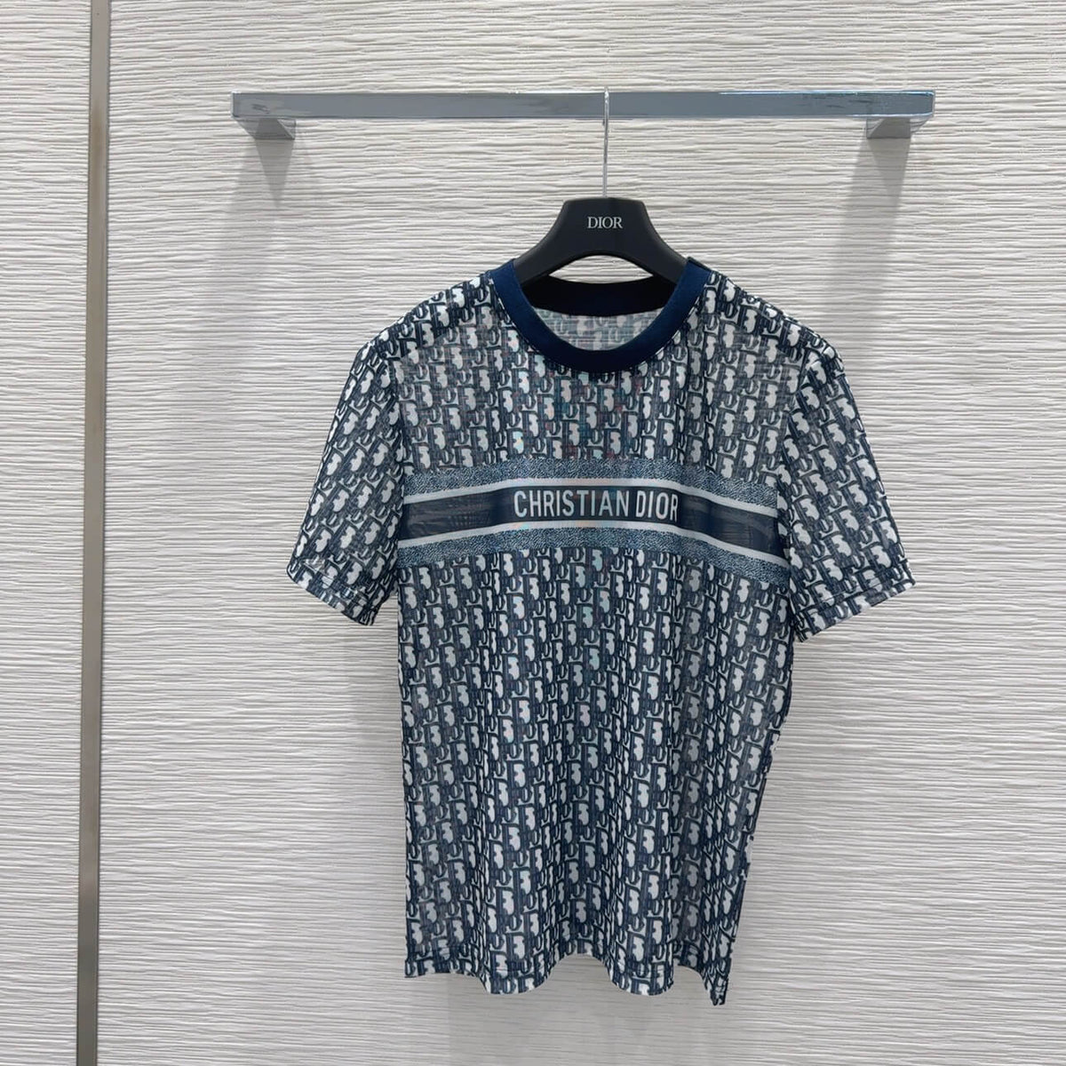 Letter Band Logo Mesh Top