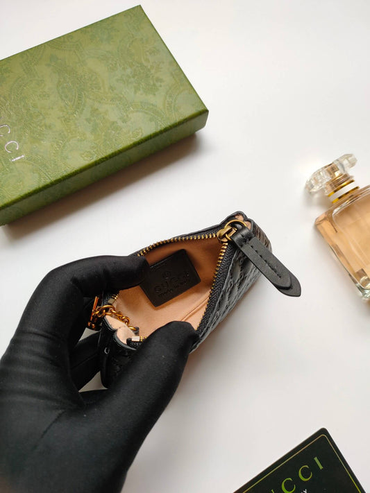 Black Embossed Portable Pouch Wallet