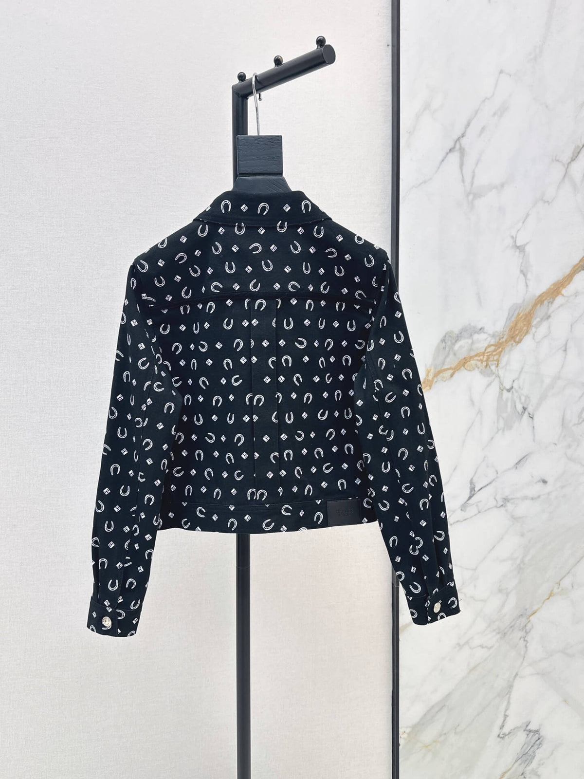 Button Front Printed Crop Jacket