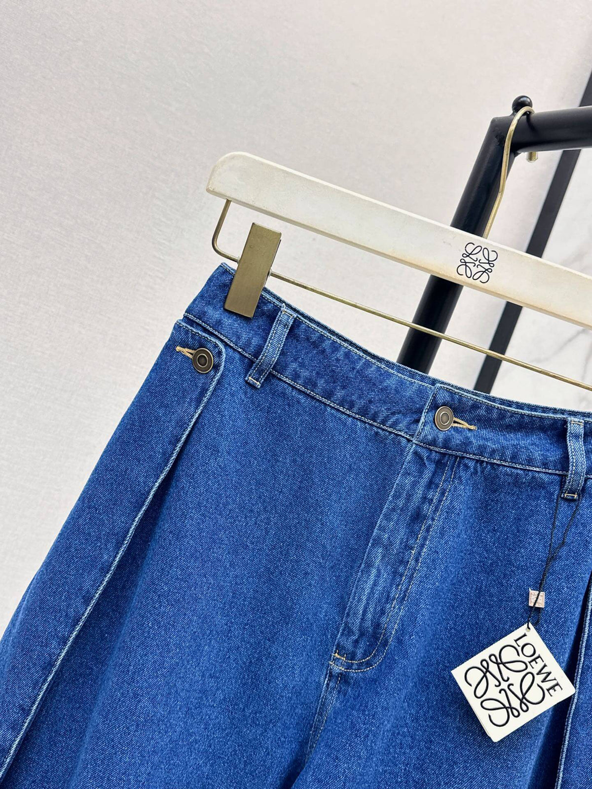 Logo Cropped Shirt Wide Leg Denim Set