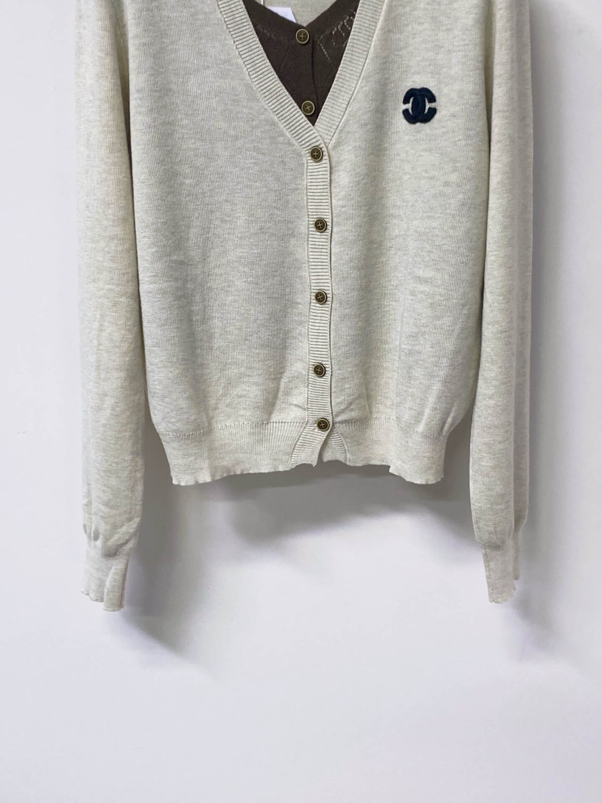 Contrast Fake Two Piece Cardigan