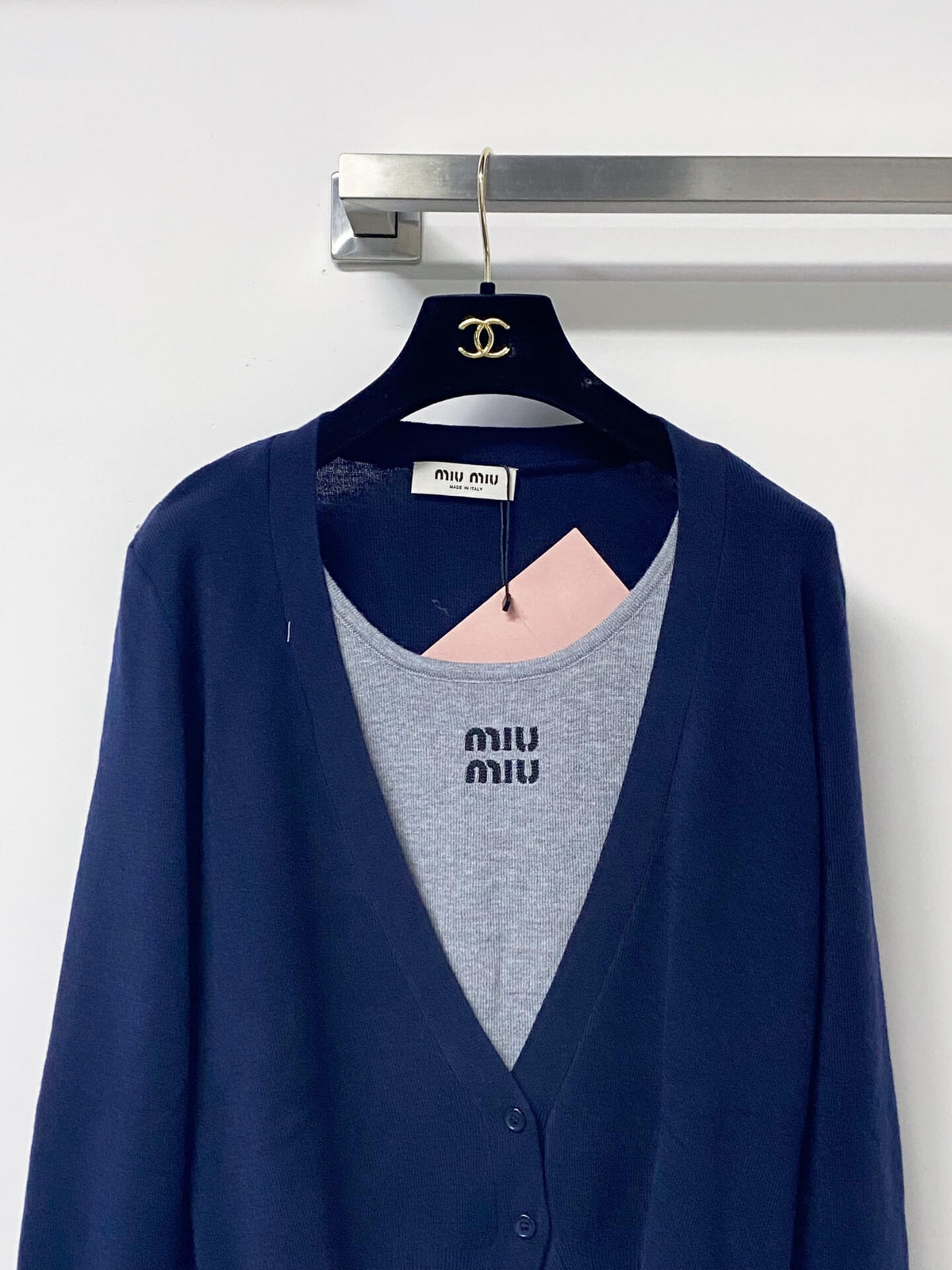 Preppy Fake Two-Piece Cardigan
