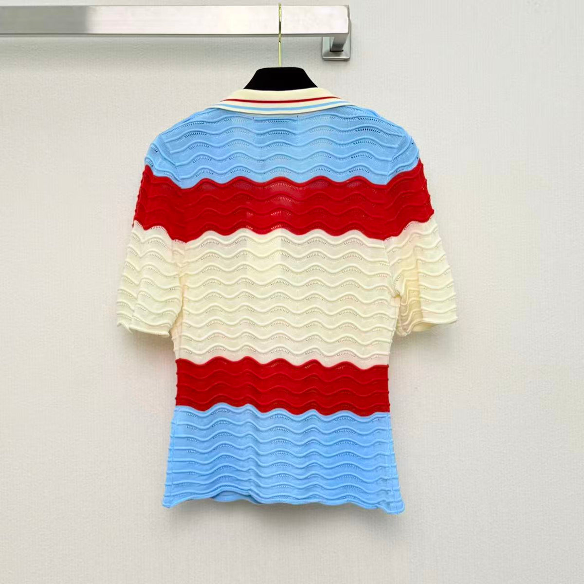 Vibrant Wavy Pattern Polo Shirt