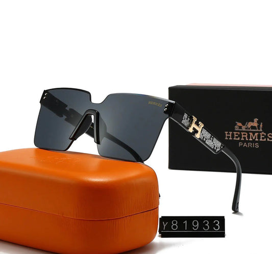 Fashion Casual Style Frameless Glitter Temple Sunglasses