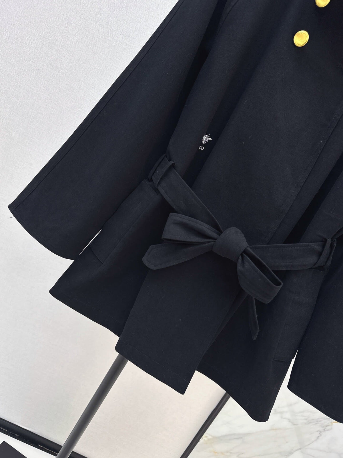 Double Gold Button Tie Waist Coat