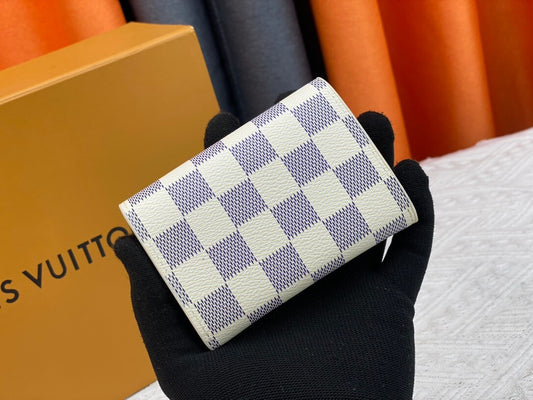 Purple and White Checkered Wallet