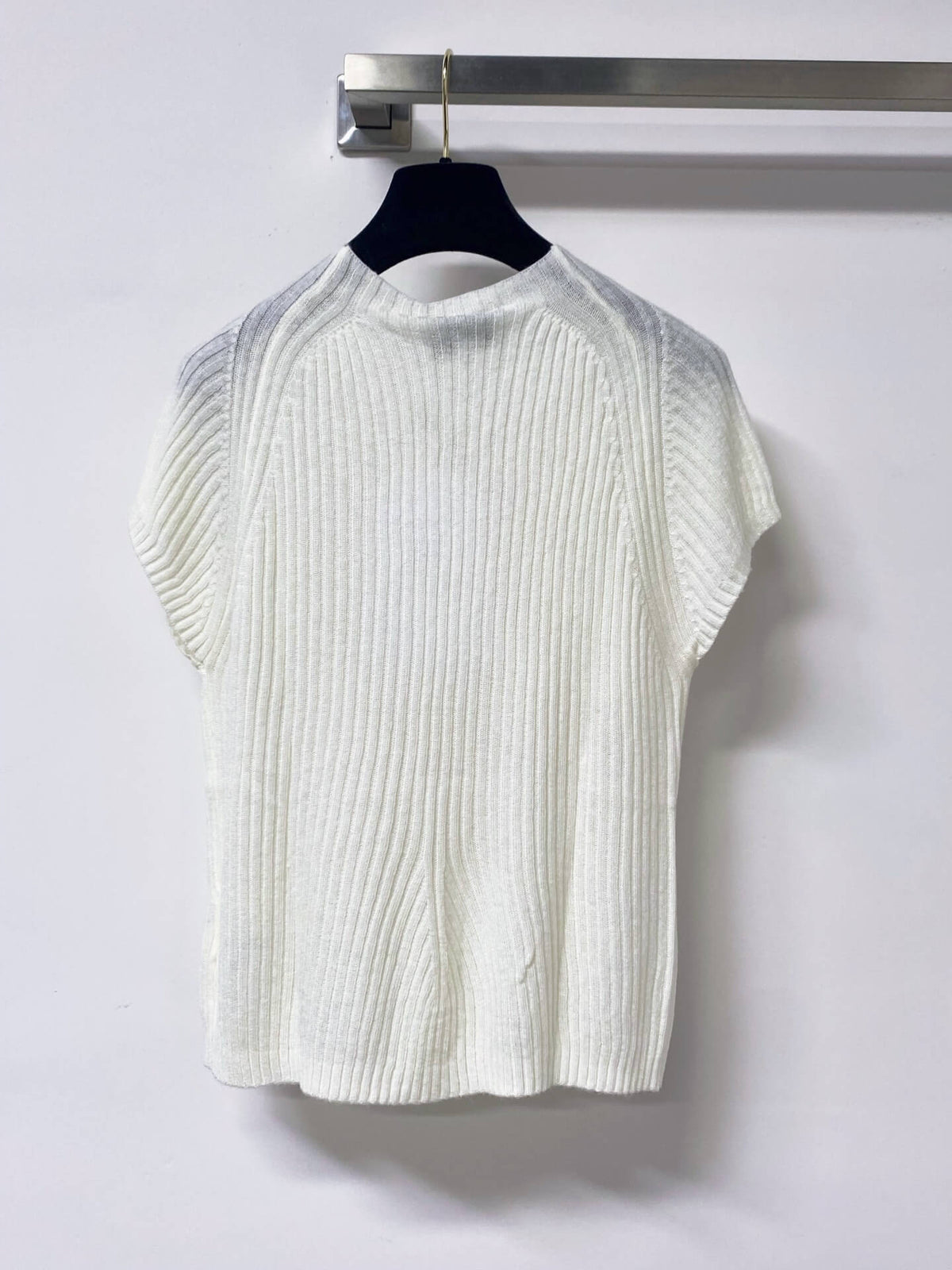 Rib Knit Cap Sleeve Crew Neck Top