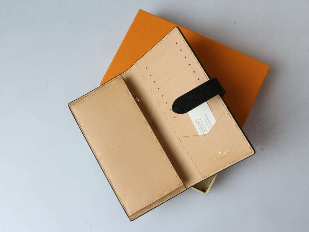 Textured Metal-Buckled Long Wallet