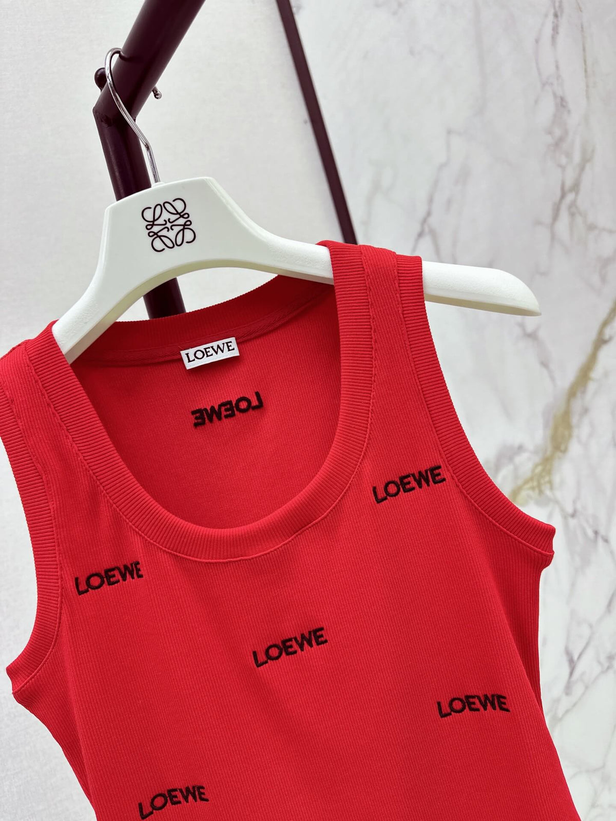 Multi Logo Fitted Rib Knit Vest