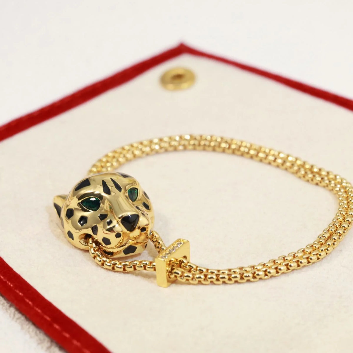 Classic Vintage Panther Head Double-Layer Bracelet