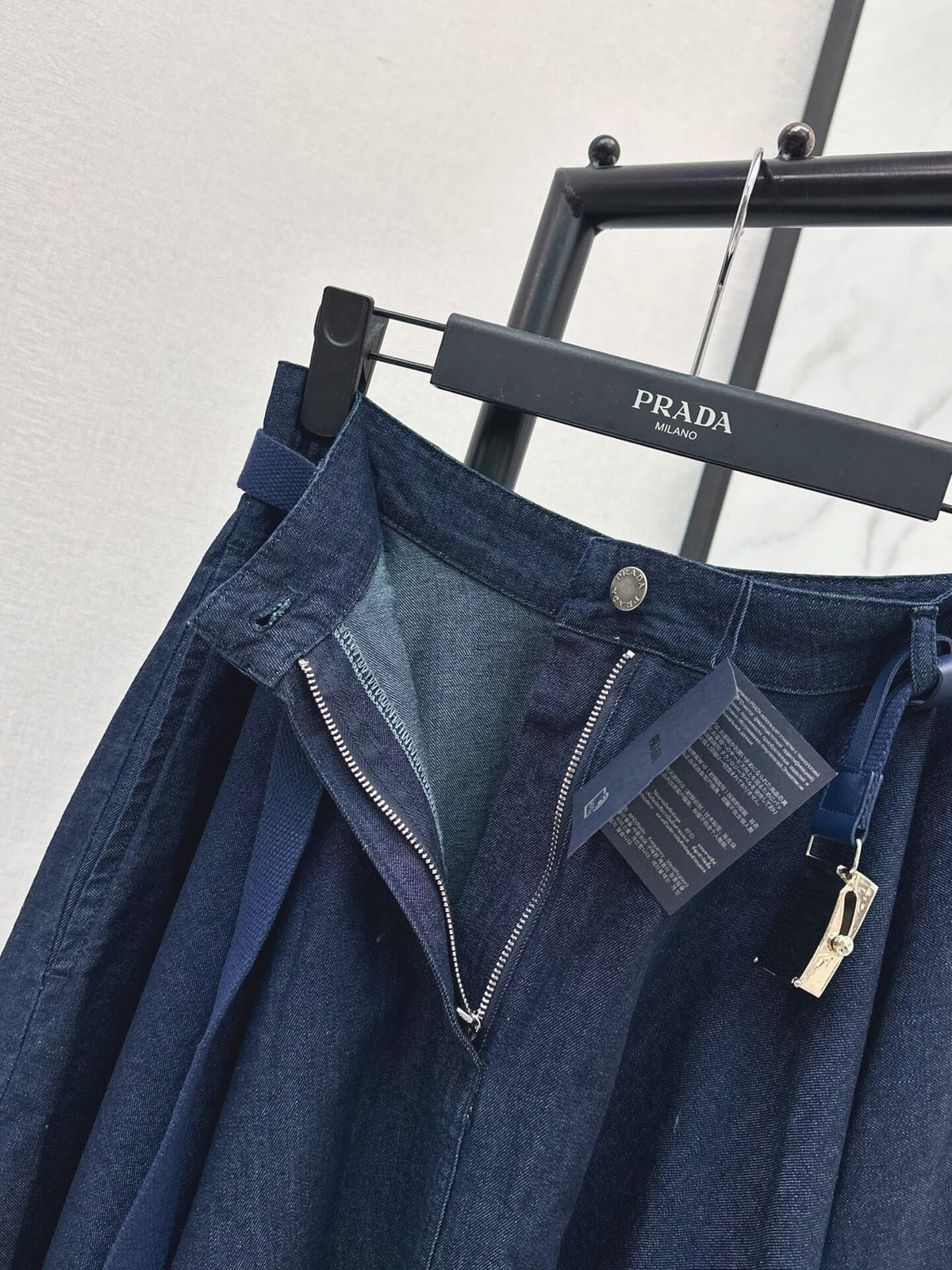 High Waist Denim Umbrella Skirt