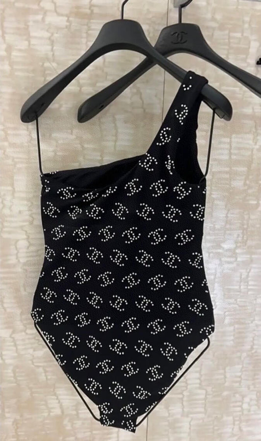 Printed One-Shoulder One-Piece Swimsuit