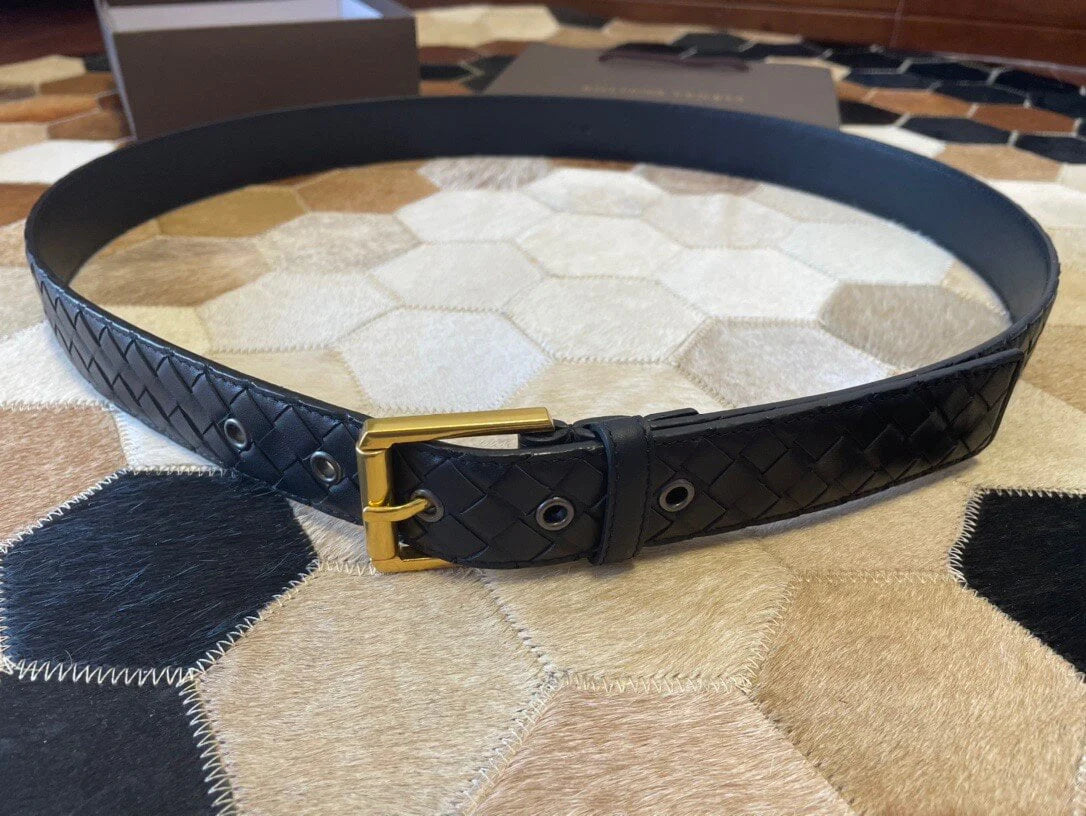 Minimalist Style Leather Woven Belt