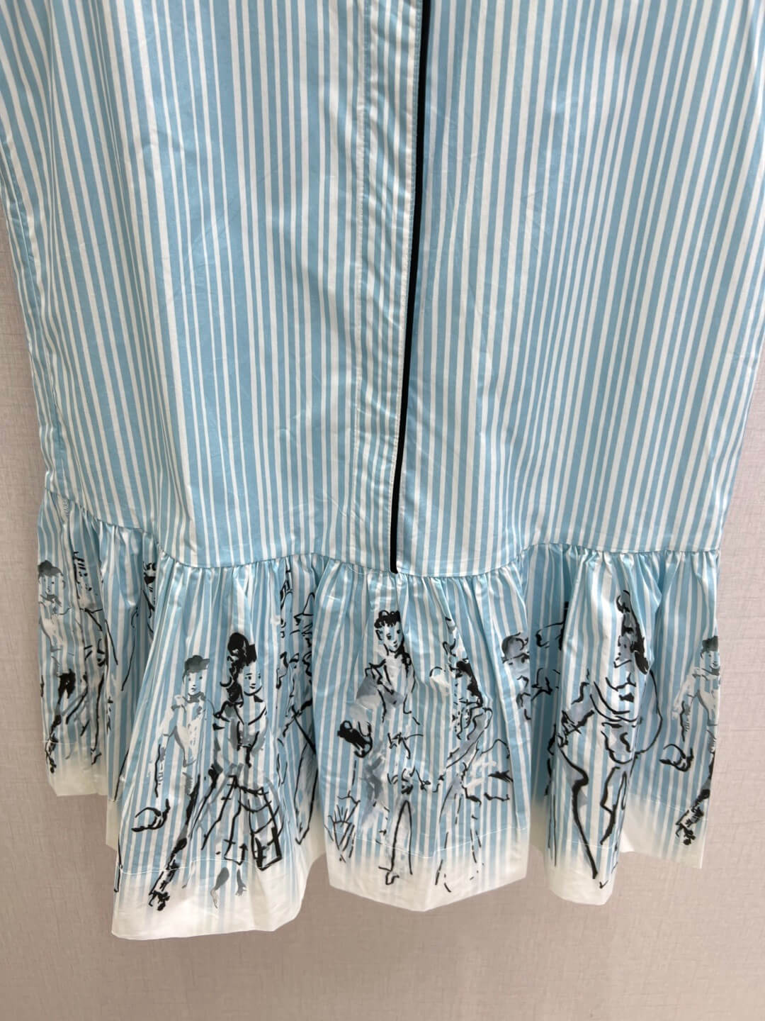 Stripe Print Ruffle Mini Dress