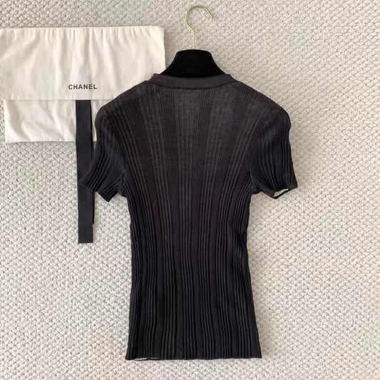 Ribbed Knit Short Sleeve