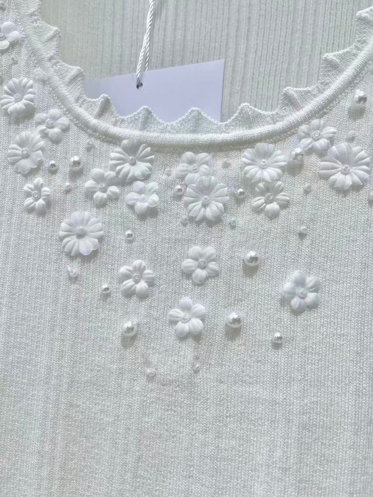 Embellished Floral Knit Vest