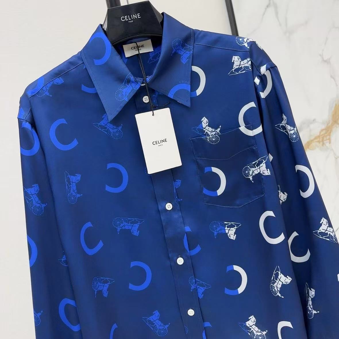 Satin Carriage Print Shirt