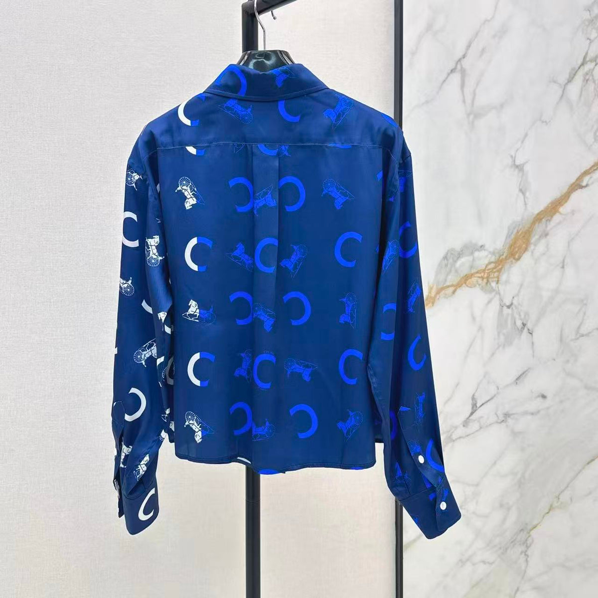 Satin Carriage Print Shirt