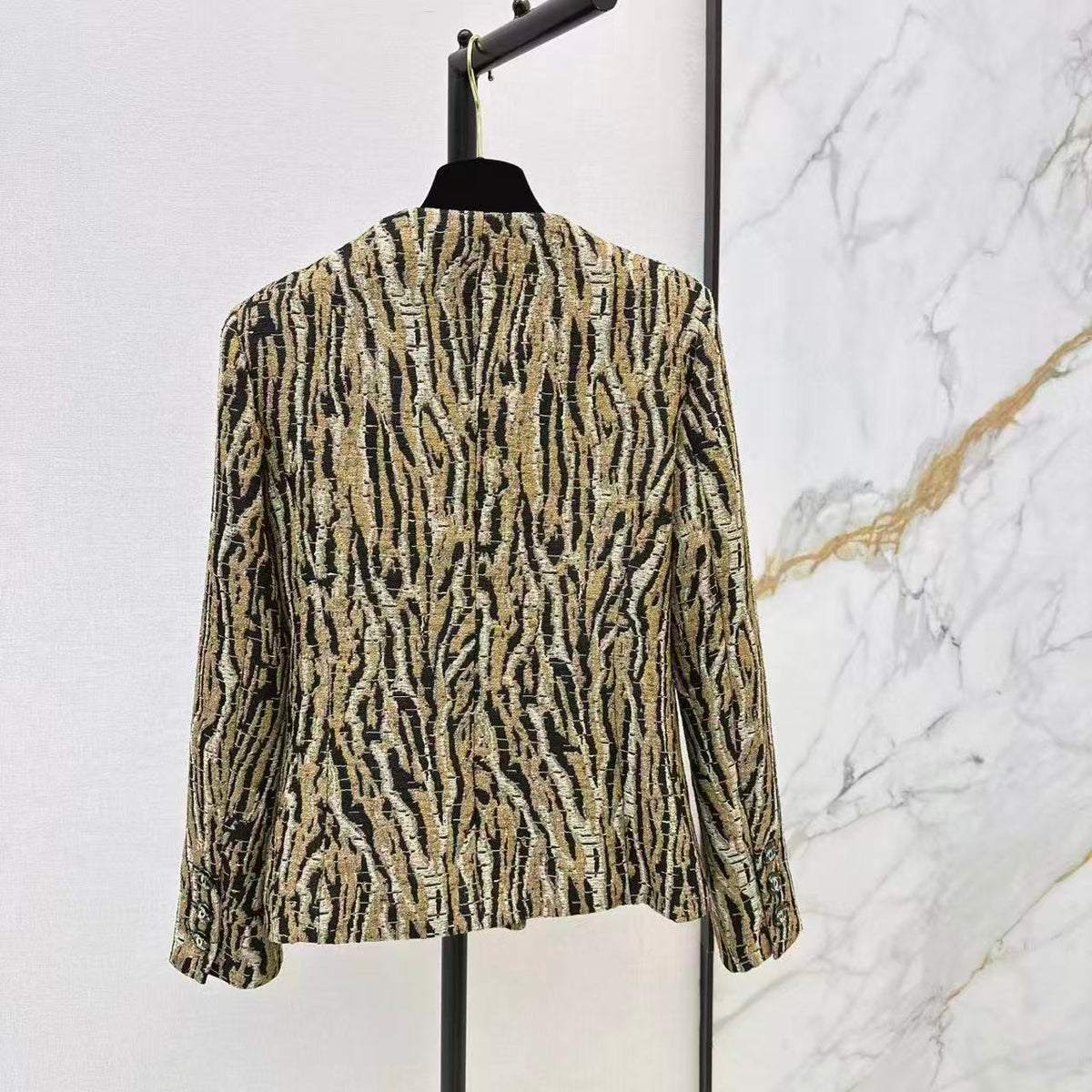 Woven Textured Leopard Jacket