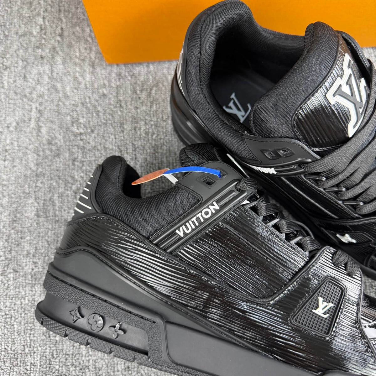 Textured Black Sneakers