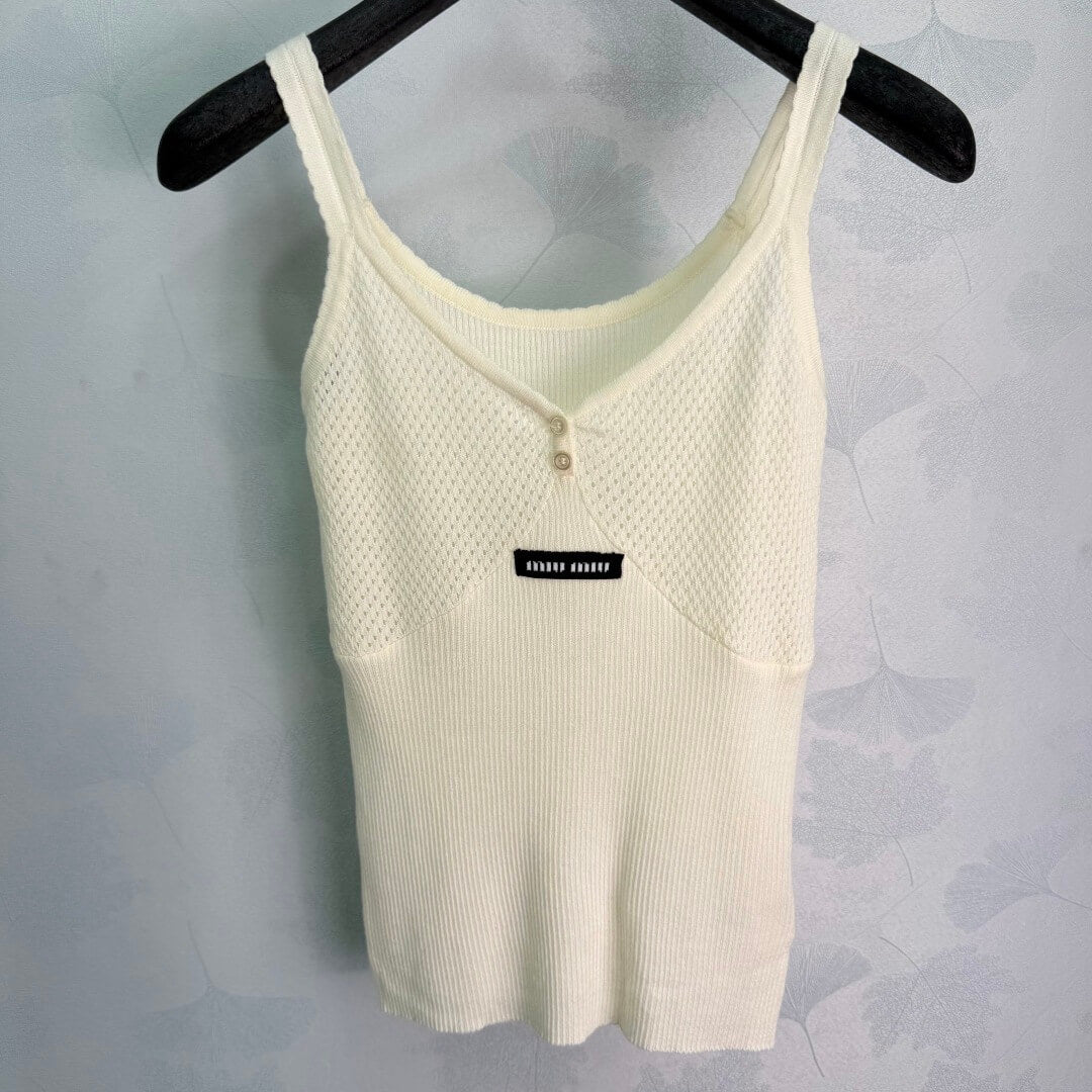 Mesh Knit Cardigan and Cami Two-Piece Set