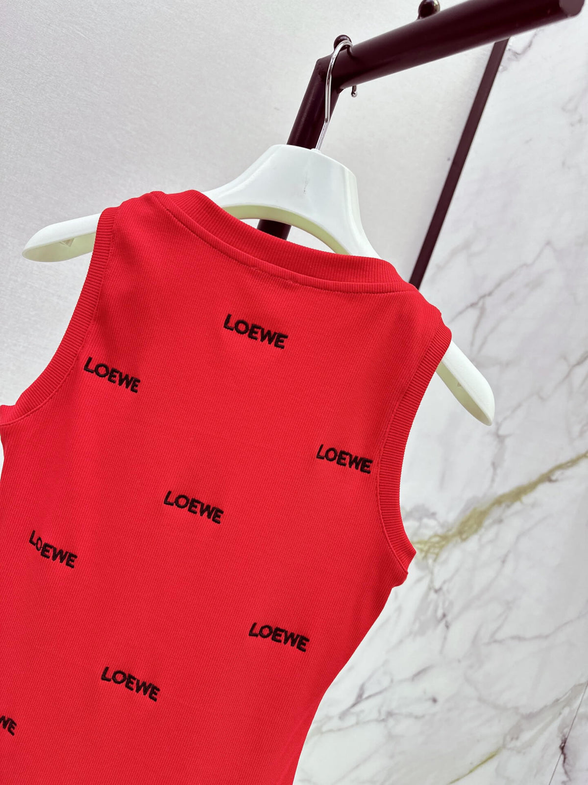 Multi Logo Fitted Rib Knit Vest
