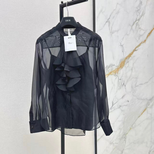 Ruffled Collar Two-Piece Shirt